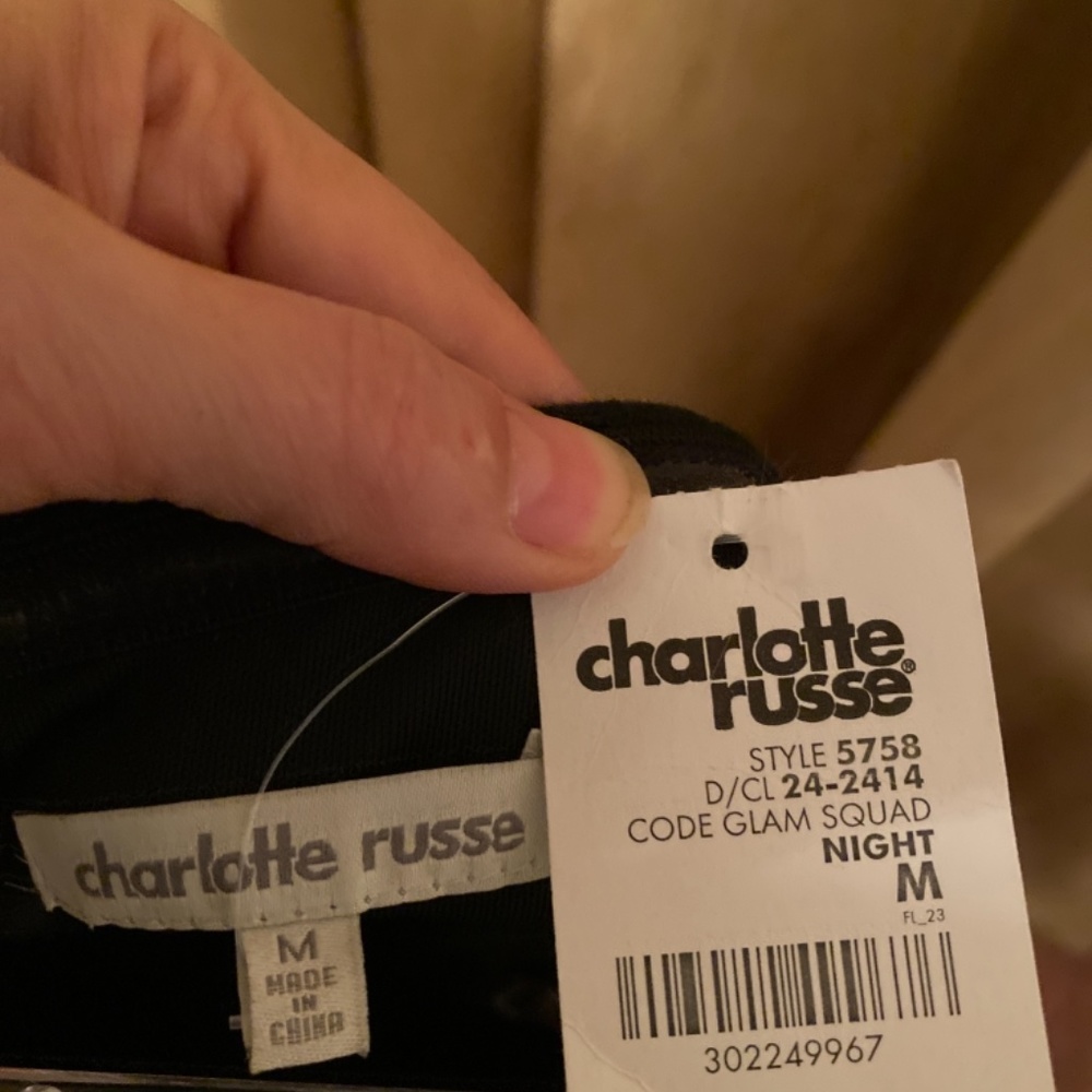New Charlotte Russe black strapless dress with sheer new - Picture 5 of 6